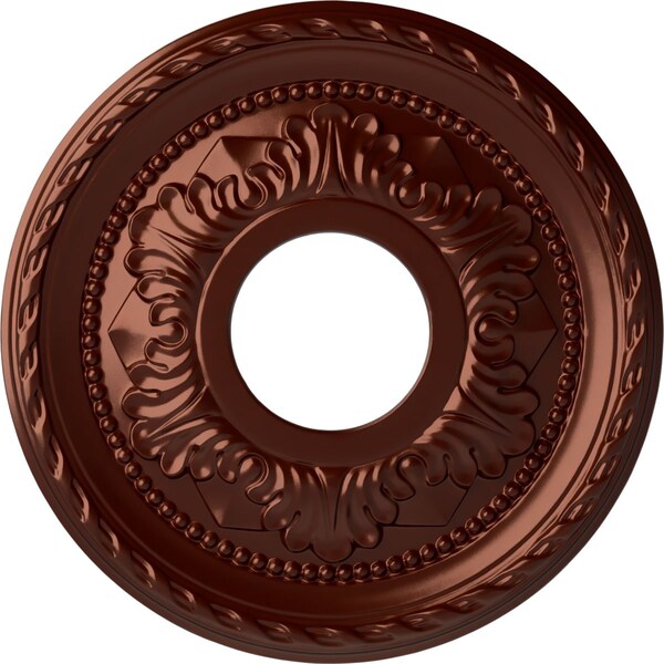 Ekena Millwork Palmetto Ceiling Medallion (Fits Canopies up to 4 7/8"), 12 1/8"OD x 3 1/2"ID x 1"P, Antique Copper CM12PMACS - main